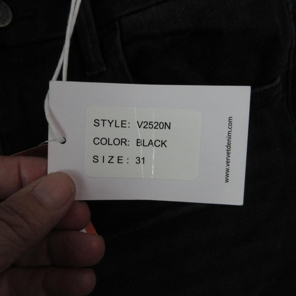 VERVET Jeans Womens 31 Black Bella High Rise Flare Frayed Hem 30x27* V2520N NWT - Picture 10 of 16